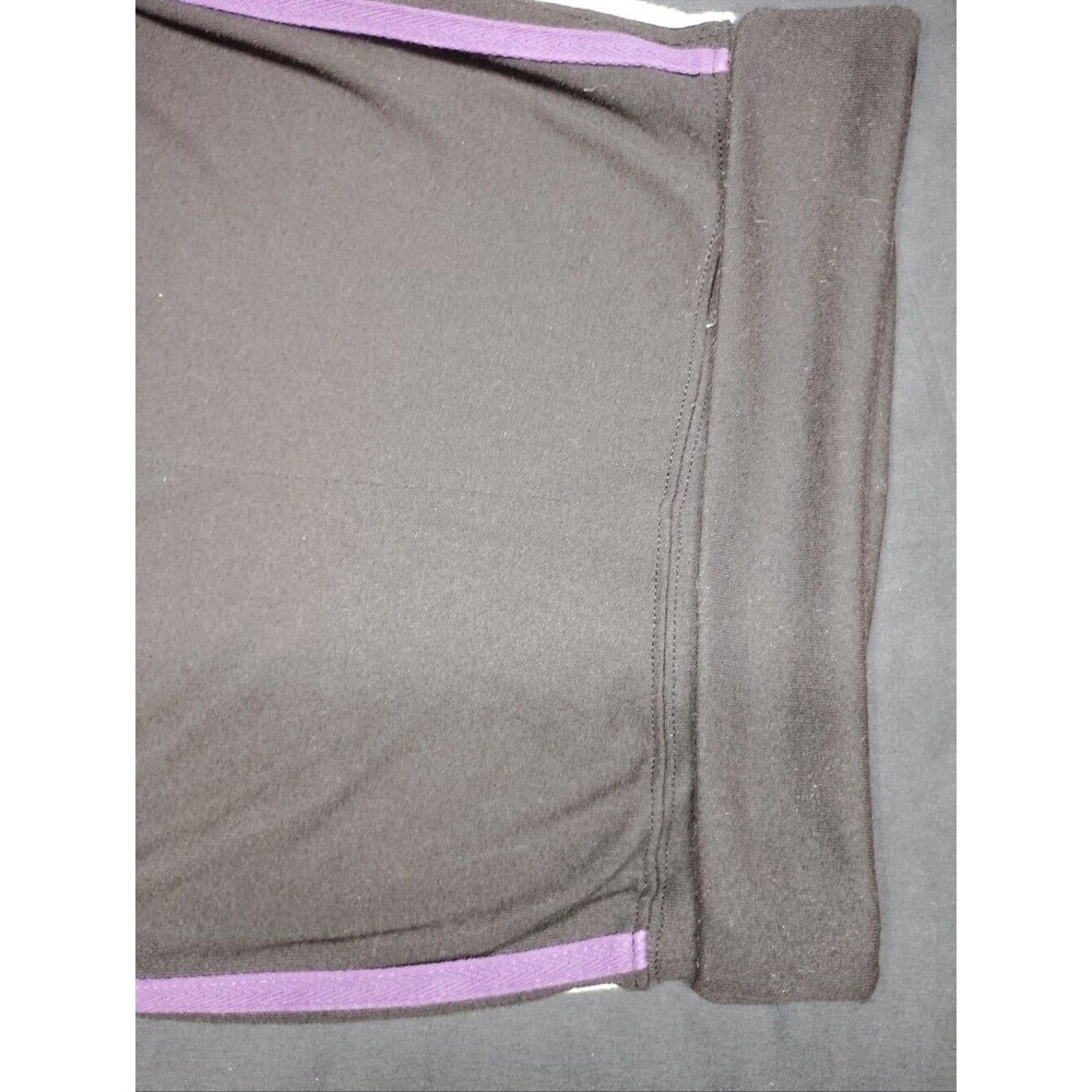 Sweet Vibes Black Track Pants with Purple & White Side Stripes - Picture 5 of 7